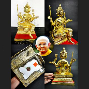 Gambling Win Casino Bronze Gold 24k Statue PhaPhom 4Face Hong Thai Amulet #18175