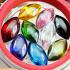 Crystal Set 9pcs Naga Eye Leklai Healing Diamond Wealth Nakee Thai Amulet #18177