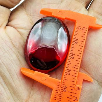 Large Oval Red Naga Eye Healing Lucky Gem Stone Leklai Crystal Thai Amulet 18178