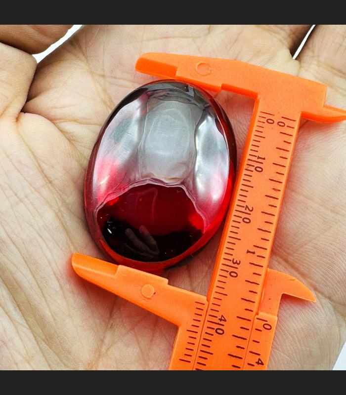 Large Oval Red Naga Eye Healing Lucky Gem Stone Leklai Crystal Thai Amulet 18178