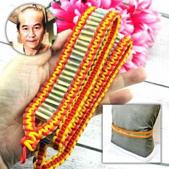 Waist Belt 108 Takrut Protection Magic Lucky Rich Wealth Kom Thai Amulet #18186