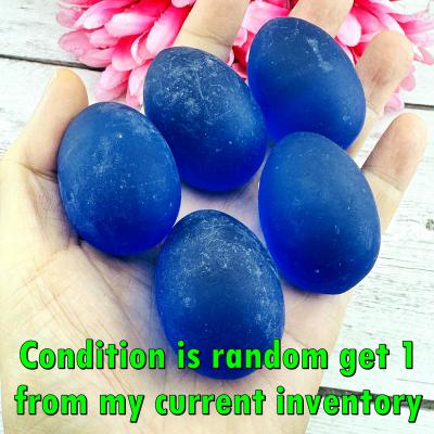 Mystical River Rock Gems Lucky Stone Leklai Naga Egg Navy Blue Thai Amulet 18189