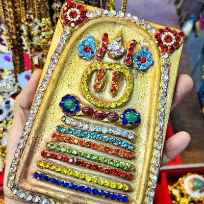 Wall Somdej Toh Crystal Gems Stone Naga Eye Leklai Lucky 7row Thai Amulet #18194