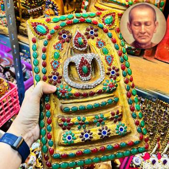 Jumbo Wall Somdej Toh Watrakang Jade Immortal Gems Naga Leklai Thai Amulet 18195