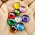 Crystal 9pcs Naga Eye Leklai Magic Wealth Stone Round Button Thai Amulet #18197