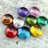 Crystal 9pcs Naga Eye Leklai Magic Wealth Stone Round Button Thai Amulet #18197