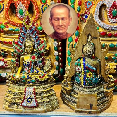 Chinnaraj Buddha Statue Crystal Jade Protection Toh WatRaKang Thai Amulet #18200