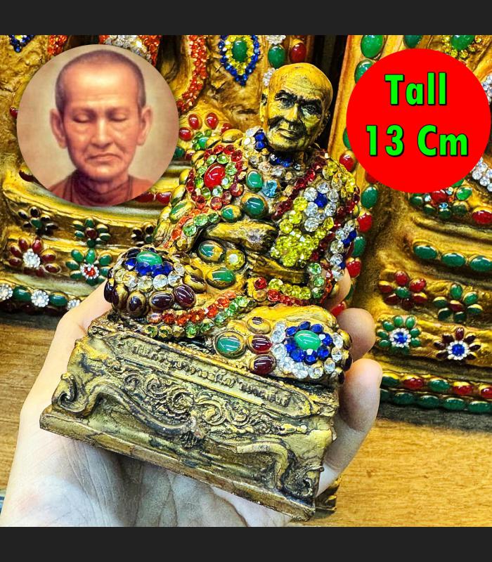Antique Jade Lucky Stone Naga Eye Leklai Statue Toh WatRakang Thai Amulet #18201