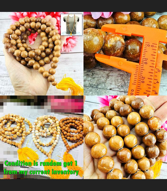 Necklace Buddha Relic Stone 108Bead SamRoiYod HinPhraTad Peace Thai Amulet 18217