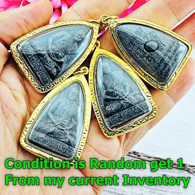 Leklai Gold Somporn Guardian Lucky Fortune Protection Immortal Thai Amulet 18219