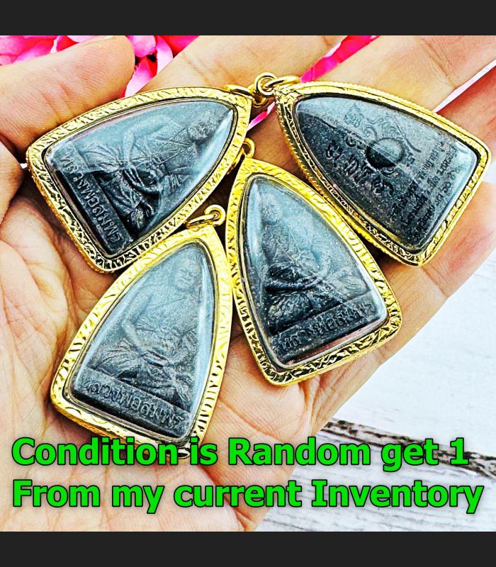 Leklai Gold Somporn Guardian Lucky Fortune Protection Immortal Thai Amulet 18219
