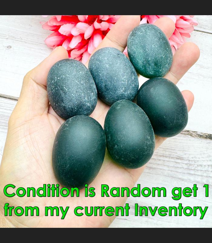 Magic River Rock Cave Gems Healing Stone Leklai Naga Egg Green Thai Amulet 18239