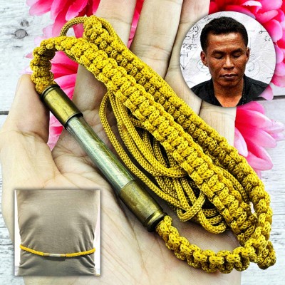 Waist Belt Bullet Takrut Protection Armor Magic Fortune Tawee Thai Amulet #18247