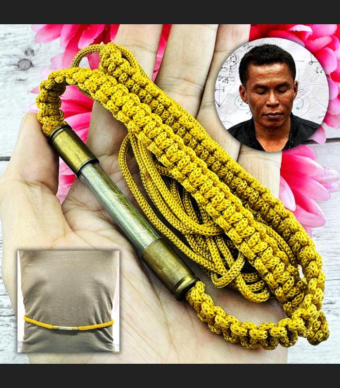 Waist Belt Bullet Takrut Protection Armor Magic Fortune Tawee Thai Amulet #18247