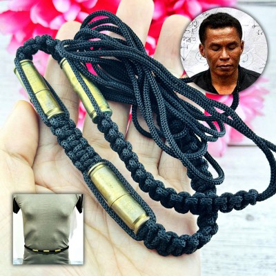 Waist Belt Yantra Takrut Shield Protection 6Bullet Lucky Tawee Thai Amulet 18249
