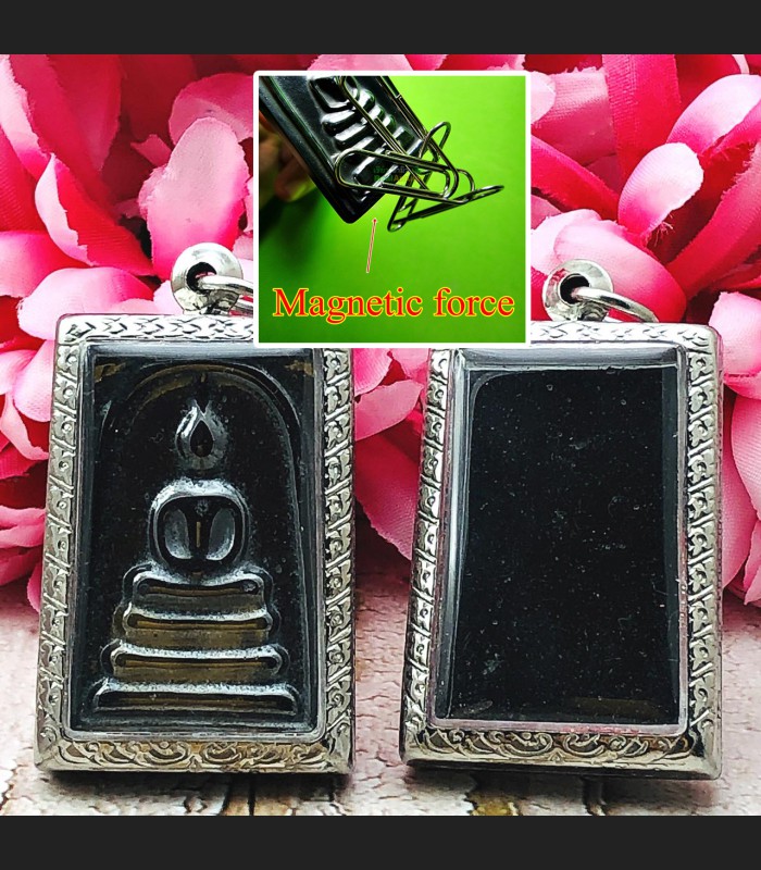 Leklai Kotipe Black Shine Mekaphat Magnetic Toh Somdej Protect Thai Amulet 18255