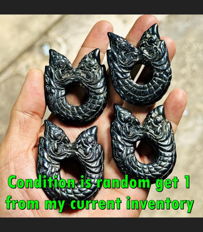 Leklai Kotipe Black Shine Mekaphat 2 Payanak Lasso Snare Huan Thai Amulet #18260