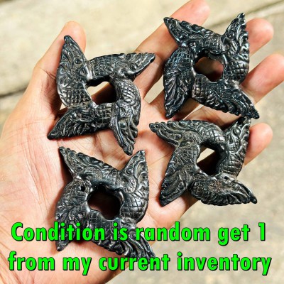 Leklai Kotipe Black Shine Mekaphat Naga 4Head Lasso Snare Huan Thai Amulet 18261