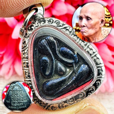 Leklai Kotipe Black Mekaphat Pidta Close Eye Yantra 2Hand Huan Thai Amulet 18264
