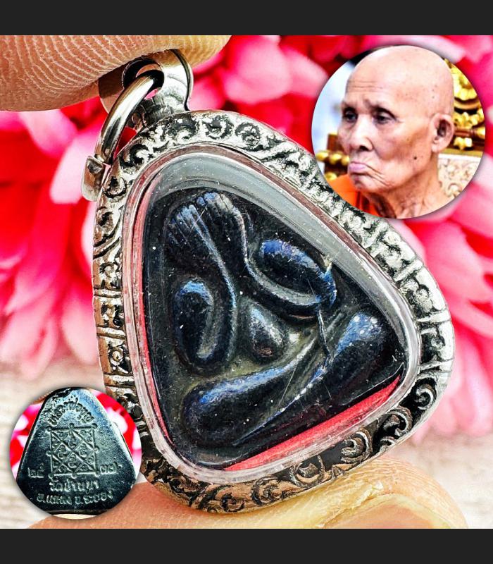 Leklai Kotipe Black Mekaphat Pidta Close Eye Yantra 2Hand Huan Thai Amulet 18264