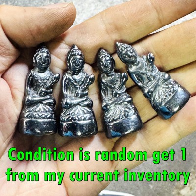 Leklai Kotipe Black Shine Mekaphat Upakut Lotus God Money Huan Thai Amulet 18266