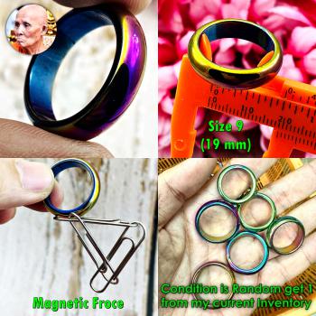 Leklai Rainbow Mekaphat Magic Magnetic Ring Rich Immortal Huan Thai Amulet 18273