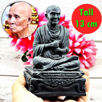 Statue Black Leklai Nampee Monk Somdej Toh Watrakang Pray Huan Thai Amulet 18275