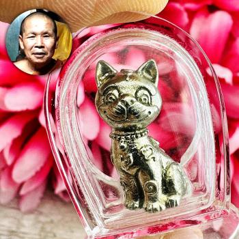 Lucky Gambling Wealth Money Rich Magic Cat Kitty Waterproof Thai Amulet #18277