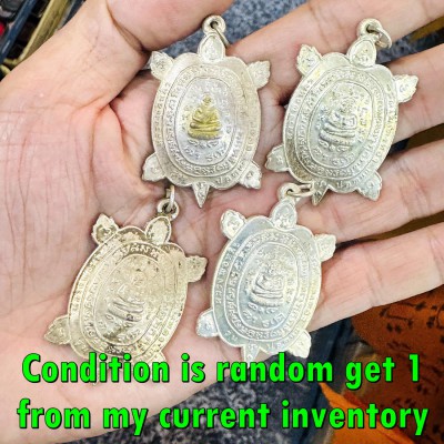 Turtle Lucky Buddha Sankajai Plodni Rich Debt Off Liew Be2536 Thai Amulet #18278