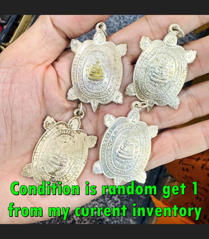 Turtle Lucky Buddha Sankajai Plodni Rich Debt Off Liew Be2536 Thai Amulet #18278