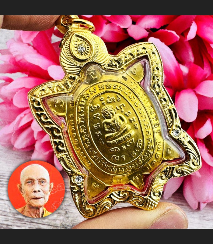 Turtle Happy Buddha Sankajai Plodni No Debt Liew 2Code Be2536 Thai Amulet #18279