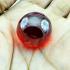 Naga Eye Leklai Magic Lucky Protection Stone Wealth Ball Red Thai Amulet #18288