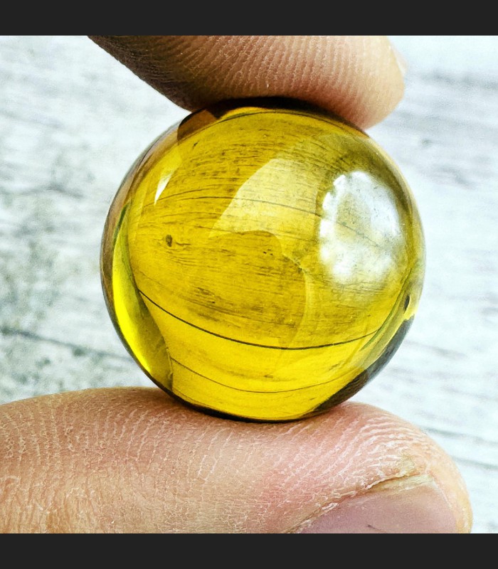 Naga Eye Leklai Magic Lucky Stone Gambling Money Ball Yellow Thai Amulet #18289