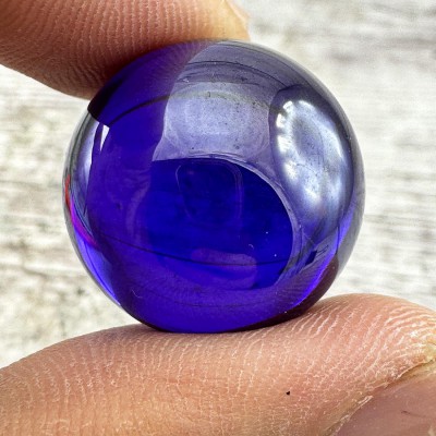 Naga Eye Leklai Magic Lucky Netural Fortune Stone Ball Purple Thai Amulet #18290