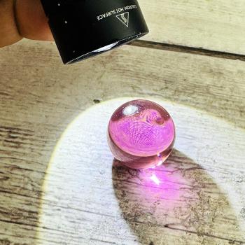 Naga Eye Leklai Magic Lucky Soulmate Love Stone Ball Pink Rose Thai Amulet 18291