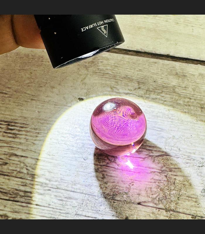 Naga Eye Leklai Magic Lucky Soulmate Love Stone Ball Pink Rose Thai Amulet 18291