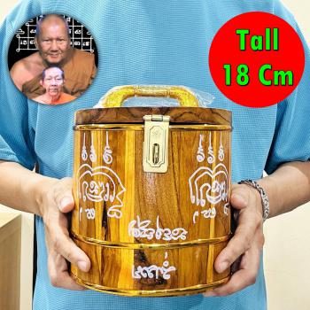 Wooden Box Money Pot Magic Rich Wealth Lucky Watbangpha Be2560 Thai Amulet 18305