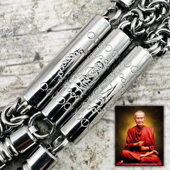 Necklace Stainless Protection Multi 9 Hook Yantra Somdej Toh Thai Amulet #18316