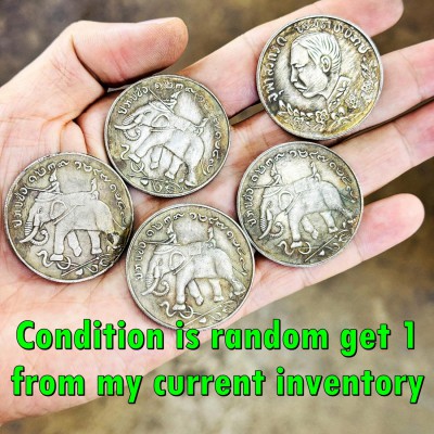 Siam Medal Warrior Elephant KingRama5 Victory Won Rebellion Thai Amulet #18323