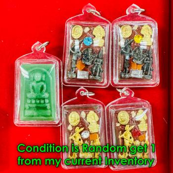 Somdej Kaiser Lucky Stone Jade Carve Money Wealth Hong Be2556 Thai Amulet #18328