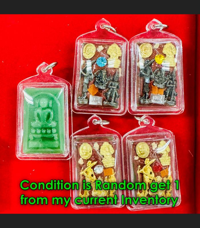 Somdej Kaiser Lucky Stone Jade Carve Money Wealth Hong Be2556 Thai Amulet #18328
