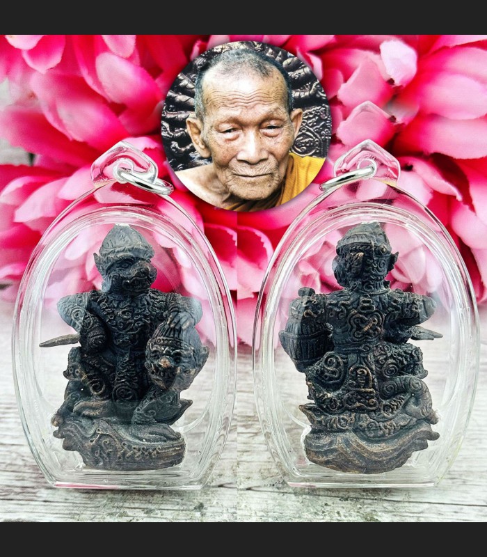 Monkey Hanuman Cut Head Enemy Kalong Be2551 Champion Fortune Thai Amulet #18330