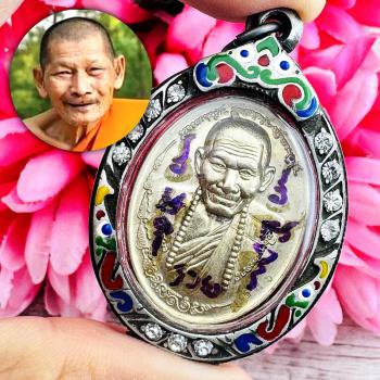 Silver Casing Monkey King Hanuman Gambling Win Money Mahasila Thai Amulet #18336