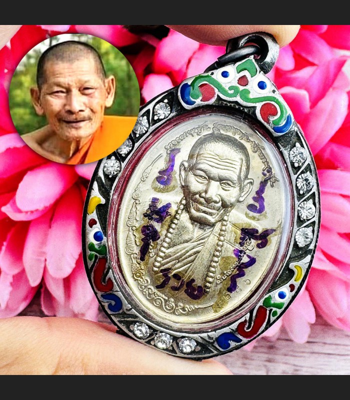 Silver Casing Monkey King Hanuman Gambling Win Money Mahasila Thai Amulet #18336