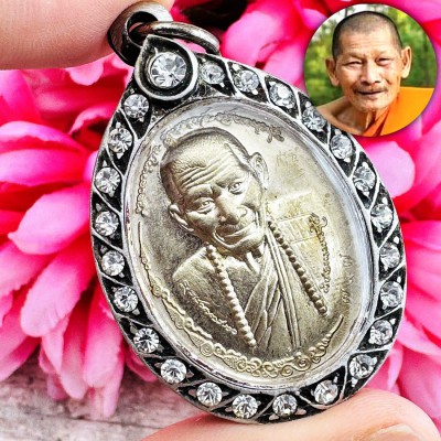 Silver Casing Monkey King Hanuman Gambling Casino Win Mahasila Thai Amulet 18337