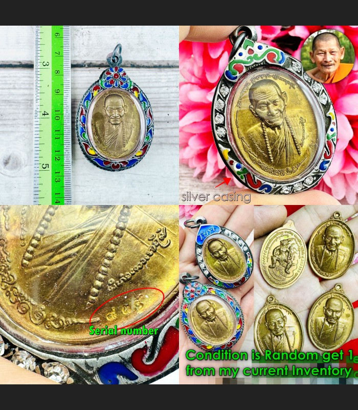 Silver Casing Monkey King Gambling Casino Lotto Money Mahasila Thai Amulet 18338