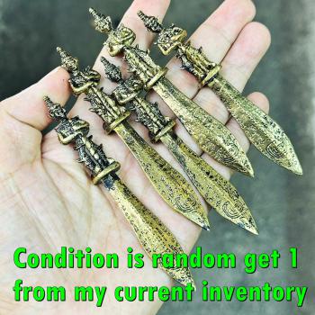 Meedmor Ghost Hunter Protection 2Side Giant Wesuwan Jeed Brass Thai Amulet 18340