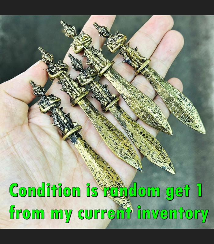Meedmor Ghost Hunter Protection 2Side Giant Wesuwan Jeed Brass Thai Amulet 18340