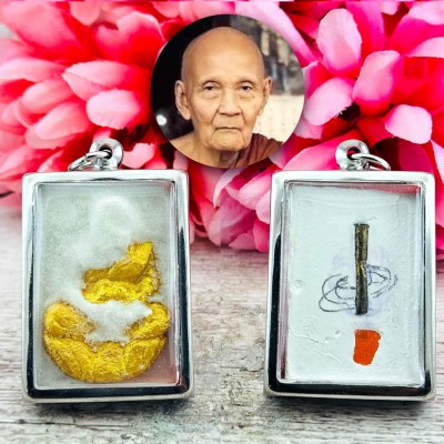 Somdej Buddha Relic Grow Tuad Takrut Protection Doo Watsakae Thai Amulet #18345