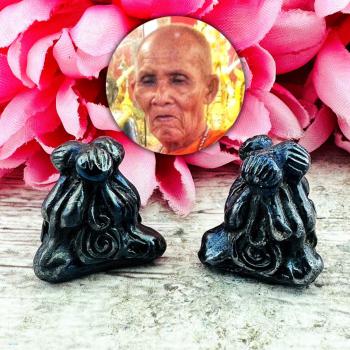 Leklai Kotipe Black 3in1 MekaPhat Pidta Closed Eye Protection Thai Amulet #18346